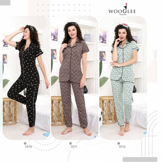Wooglee Night Out 2 daily Wear Printed Hosiery Cotton Night Suits Collection